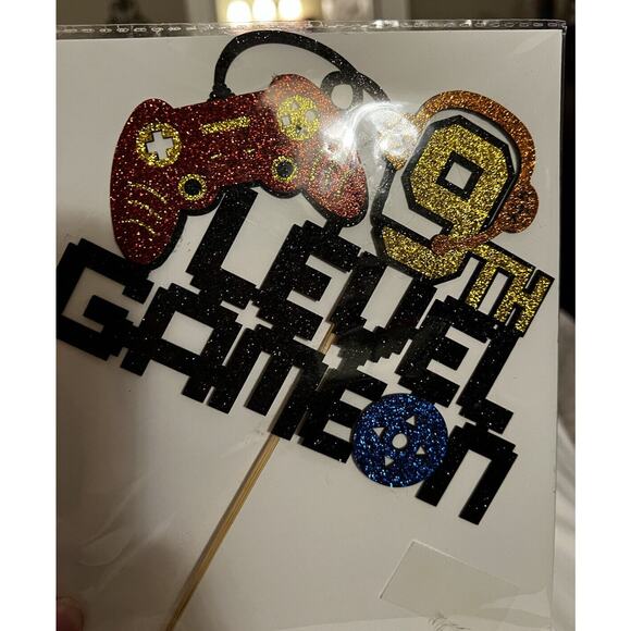 NEW Video Game On Level 9 Cake Topper 9th Gaming Birthday Decorations - Picture 2 of 10